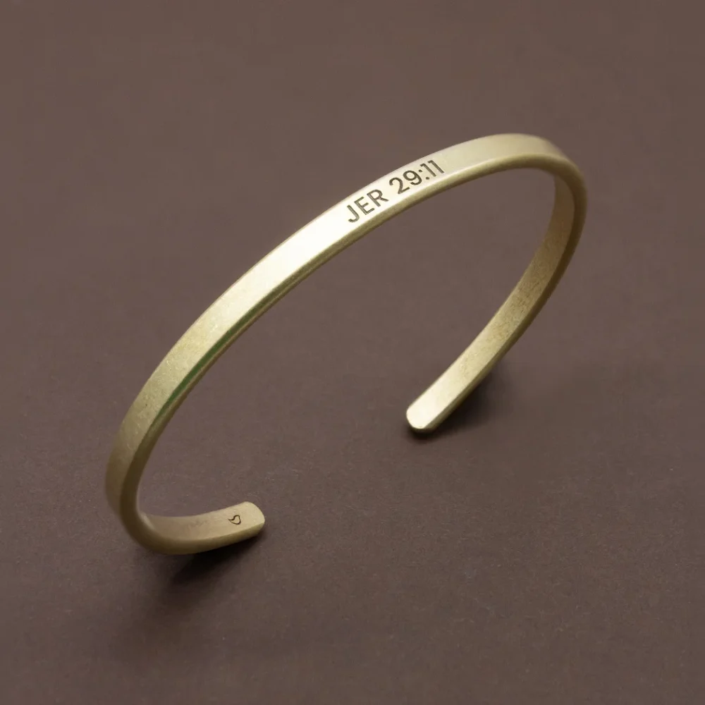 Personalised Brass Cuff Bangle