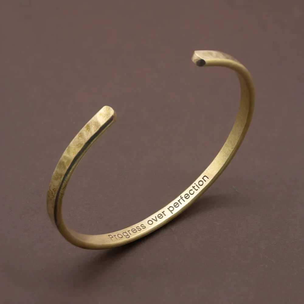 Hammered Brass Cuff Bangle