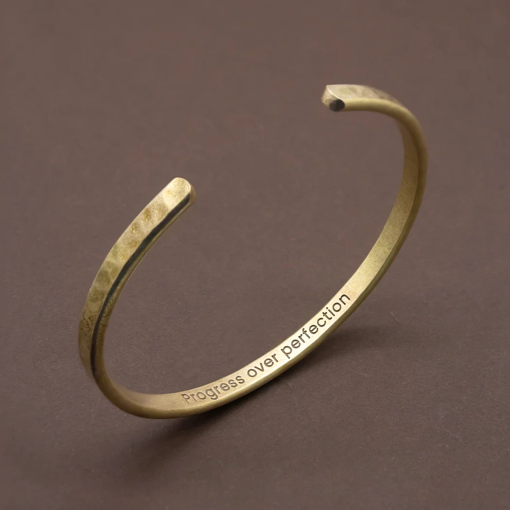 Hammered Brass Cuff Bangle