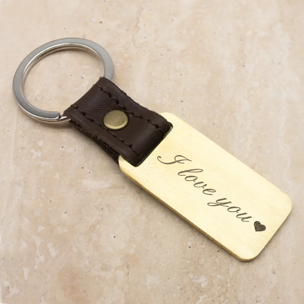 Script Engraved Message Key Ring - Brass