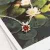 Water Lily Birthstone Necklace