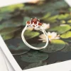 Water Lily Birthstone Trilogy Ring (Select Stone Colours)