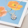 Poppy Flower Birthstone Necklace - Image 2