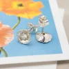 Poppy Flower Birthstone Stud Earrings - Image 2